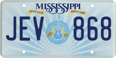MS license plate JEV868