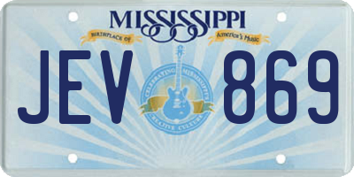 MS license plate JEV869