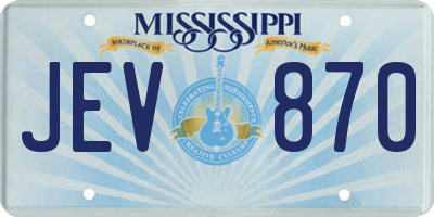 MS license plate JEV870