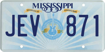 MS license plate JEV871