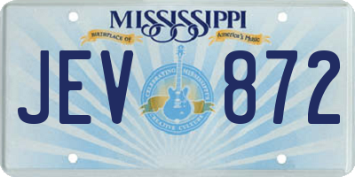 MS license plate JEV872