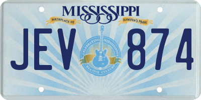MS license plate JEV874