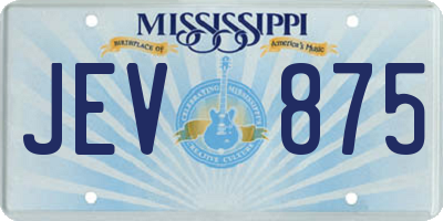 MS license plate JEV875