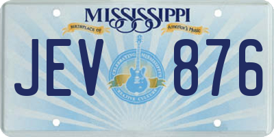 MS license plate JEV876