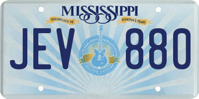 MS license plate JEV880
