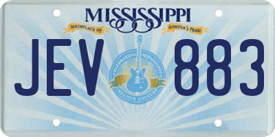 MS license plate JEV883