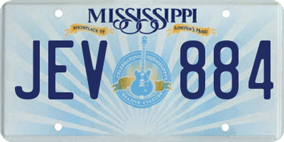 MS license plate JEV884