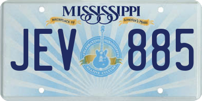 MS license plate JEV885