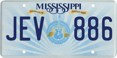 MS license plate JEV886