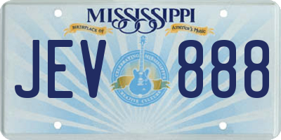 MS license plate JEV888