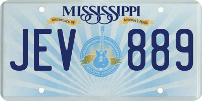 MS license plate JEV889
