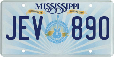 MS license plate JEV890