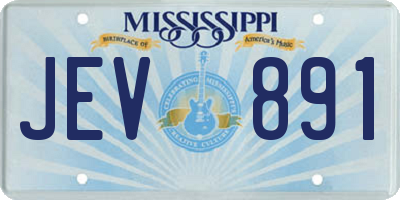 MS license plate JEV891