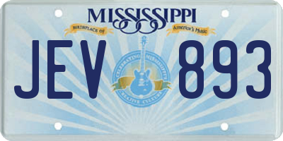 MS license plate JEV893