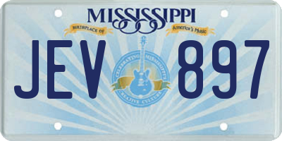 MS license plate JEV897