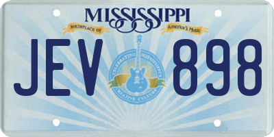 MS license plate JEV898