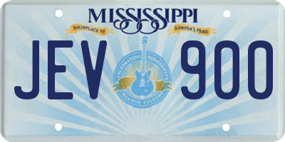 MS license plate JEV900