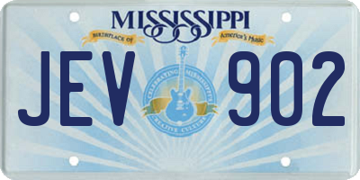 MS license plate JEV902