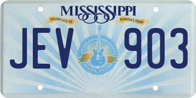 MS license plate JEV903
