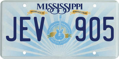 MS license plate JEV905