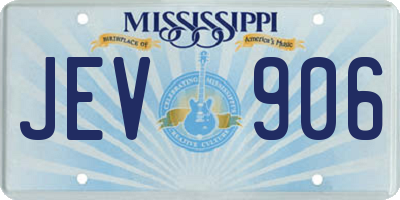 MS license plate JEV906