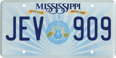 MS license plate JEV909