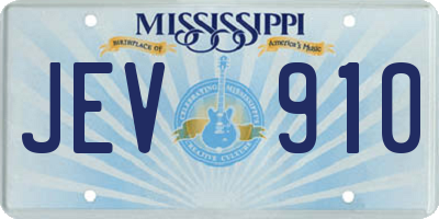 MS license plate JEV910