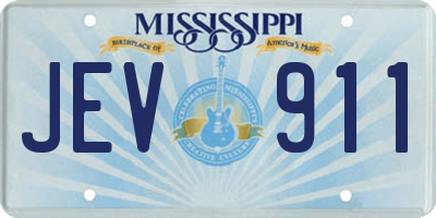 MS license plate JEV911