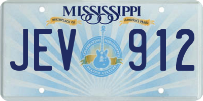 MS license plate JEV912