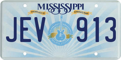 MS license plate JEV913