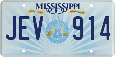 MS license plate JEV914