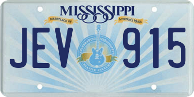 MS license plate JEV915