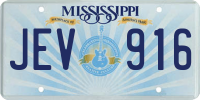 MS license plate JEV916