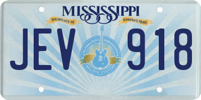 MS license plate JEV918