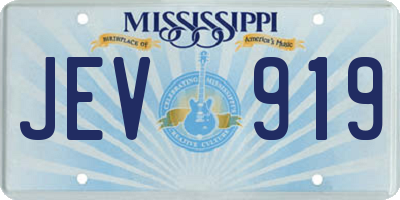 MS license plate JEV919
