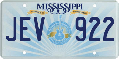 MS license plate JEV922