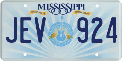 MS license plate JEV924