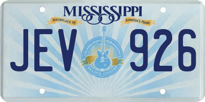 MS license plate JEV926