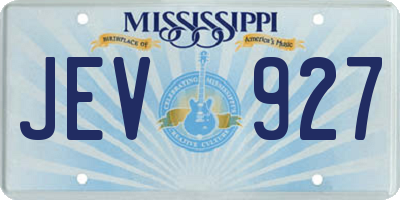 MS license plate JEV927