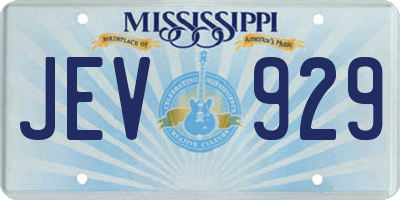 MS license plate JEV929