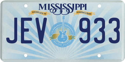 MS license plate JEV933