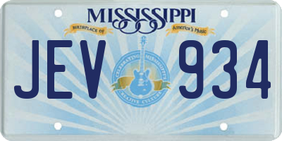 MS license plate JEV934