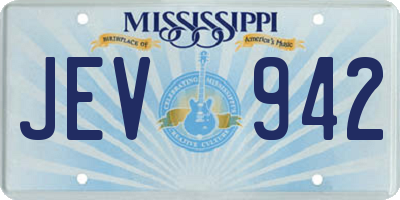 MS license plate JEV942