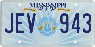 MS license plate JEV943
