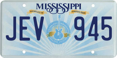 MS license plate JEV945
