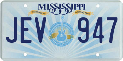 MS license plate JEV947