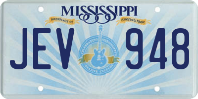 MS license plate JEV948