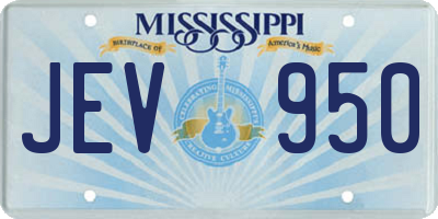 MS license plate JEV950