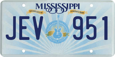MS license plate JEV951