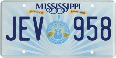 MS license plate JEV958
